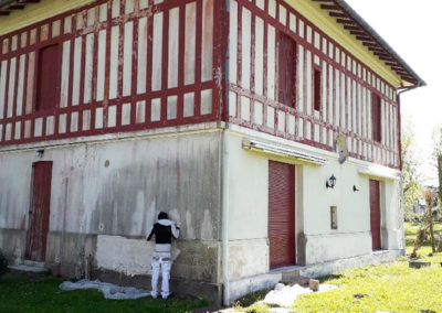Ravalement de façade d'une maison landaise à Linxe (40260)